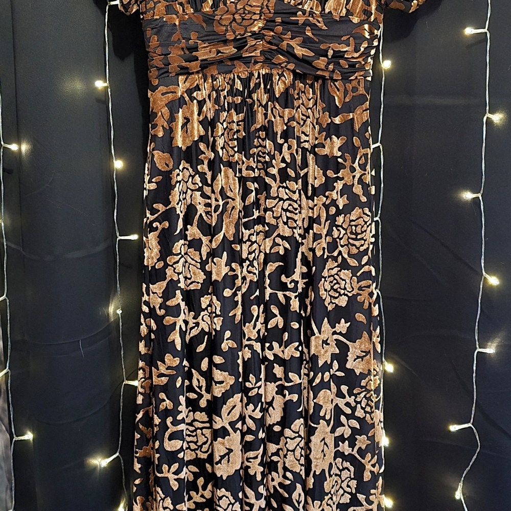 Baltic Born Black and Brown Floral Maxi Dress